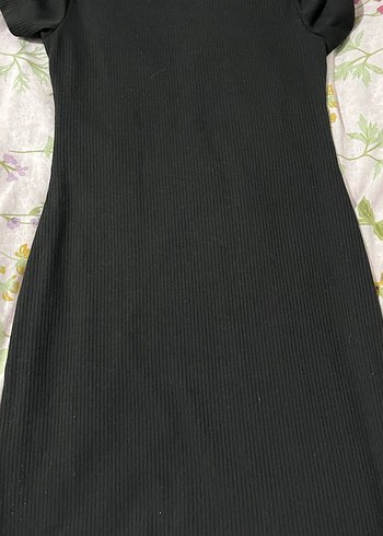 Siyah Yüksek Yakalı Midi Triko Elbise - Görsel 5