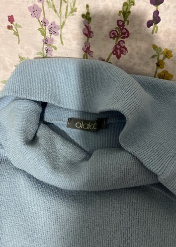 Mavi Boğazlı Uzun Kollu Triko Kazak - Görsel 3