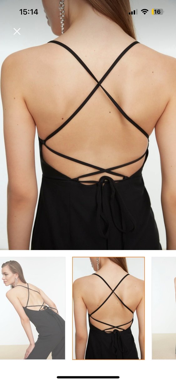 Siyah V Yaka Kadın Tulum - Görsel 4