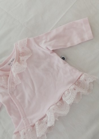 Diğer Dantel Detaylı Pembe Bebek pantolon önlük buluz