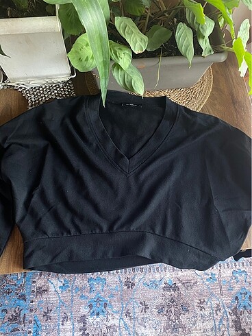 m Beden siyah Renk Crop kazak