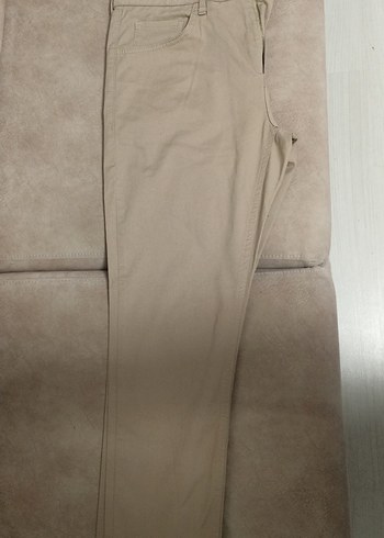 Erkek Bej Süet Dar Kesim Pantolon - Görsel 2