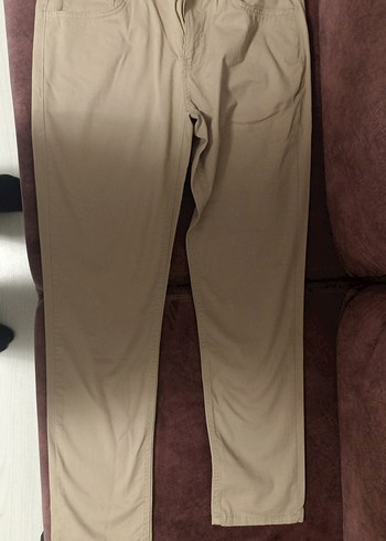 Erkek Bej Süet Dar Kesim Pantolon - Görsel 4