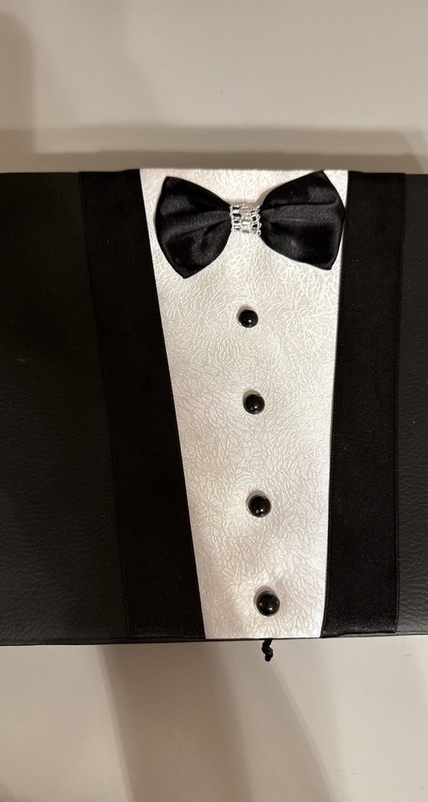 Düğmeli Siyah Damat Bohça sandığı - Görsel 2