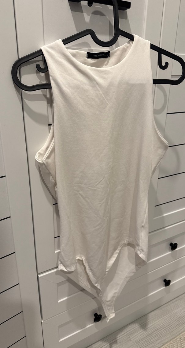 Beyaz Kadın Çıt Çıtlı Body - Görsel 2