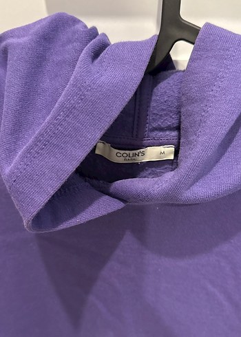 Mor Kadın Sweatshirt Kapüşonlu Rahat Kesim - Görsel 4