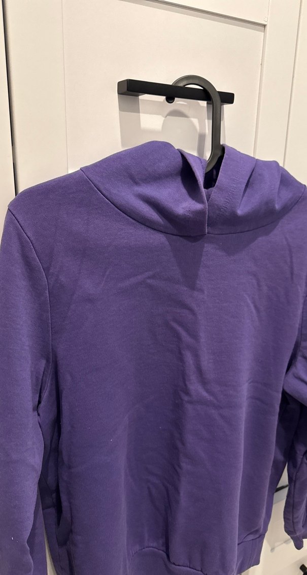 Mor Kadın Sweatshirt Kapüşonlu Rahat Kesim - Görsel 2