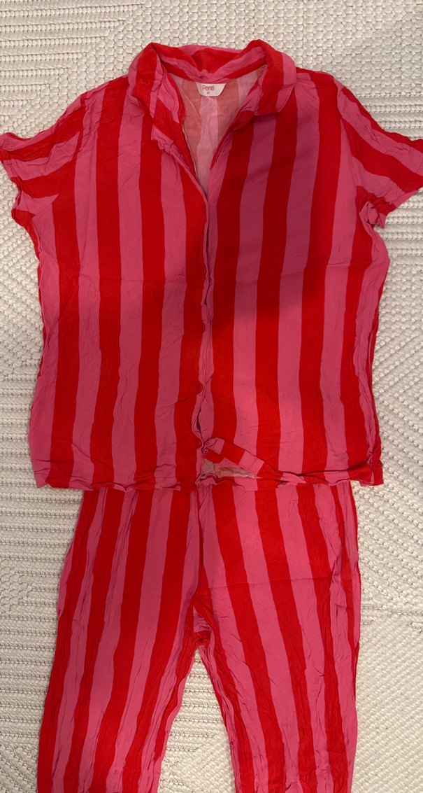 Kırmızı Çizgili Kadın Pijama Takımı - Görsel 5