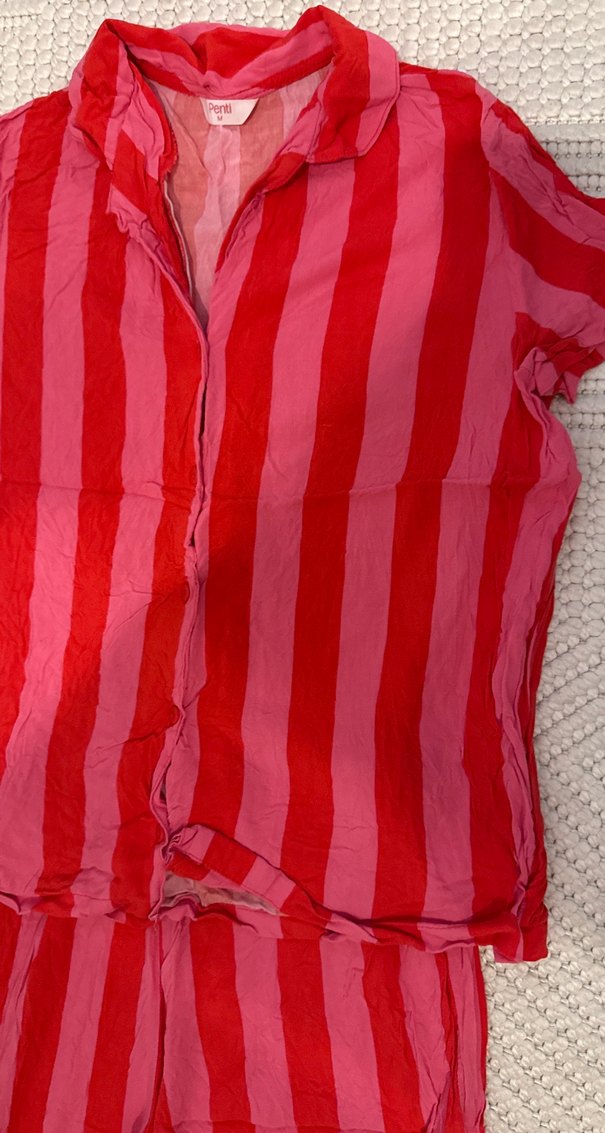 Kırmızı Çizgili Kadın Pijama Takımı - Görsel 4