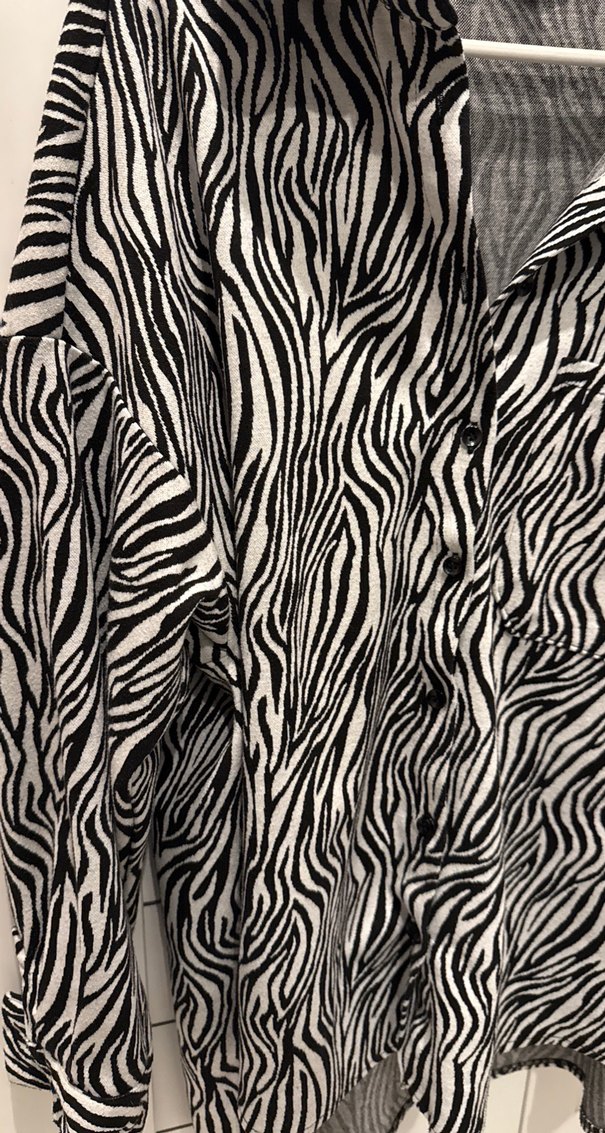 Zebra Desenli Düğmeli Kadın Gömlek Ceket - Görsel 2