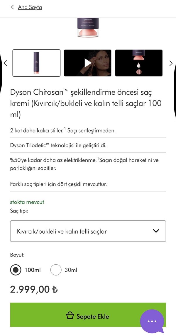 Dyson Chitosan şekillendirme öncesi saç kremi - Görsel 5