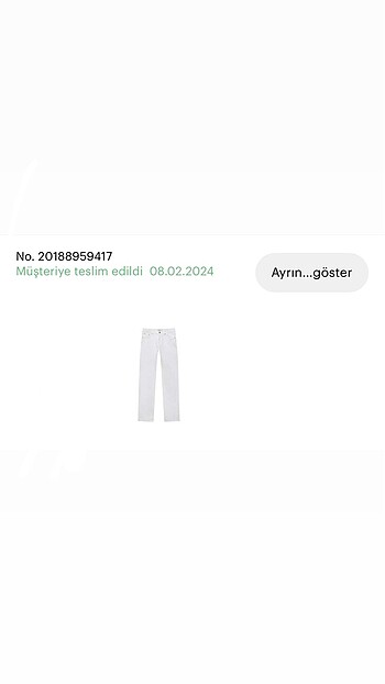 40 Beden beyaz Renk pull&bear beyaz pantalon nerdeyse hiç giyilmedi