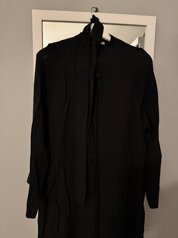 Siyah Uzun Kollu Gotik Kadın Elbisesi - Görsel 2