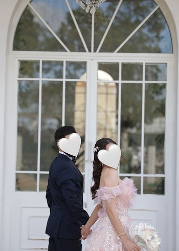 Pudra Pembe Uzun Transparan Straplez Nişan Elbisesi - Görsel 2