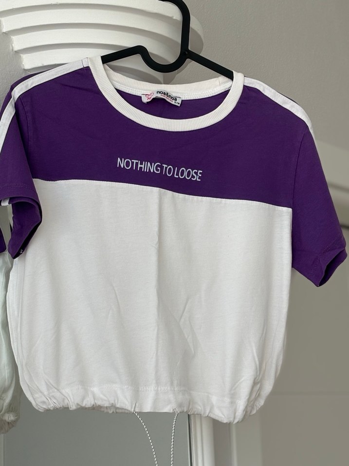 Mor Beyaz Kısa Kollu Tişört - Görsel 2