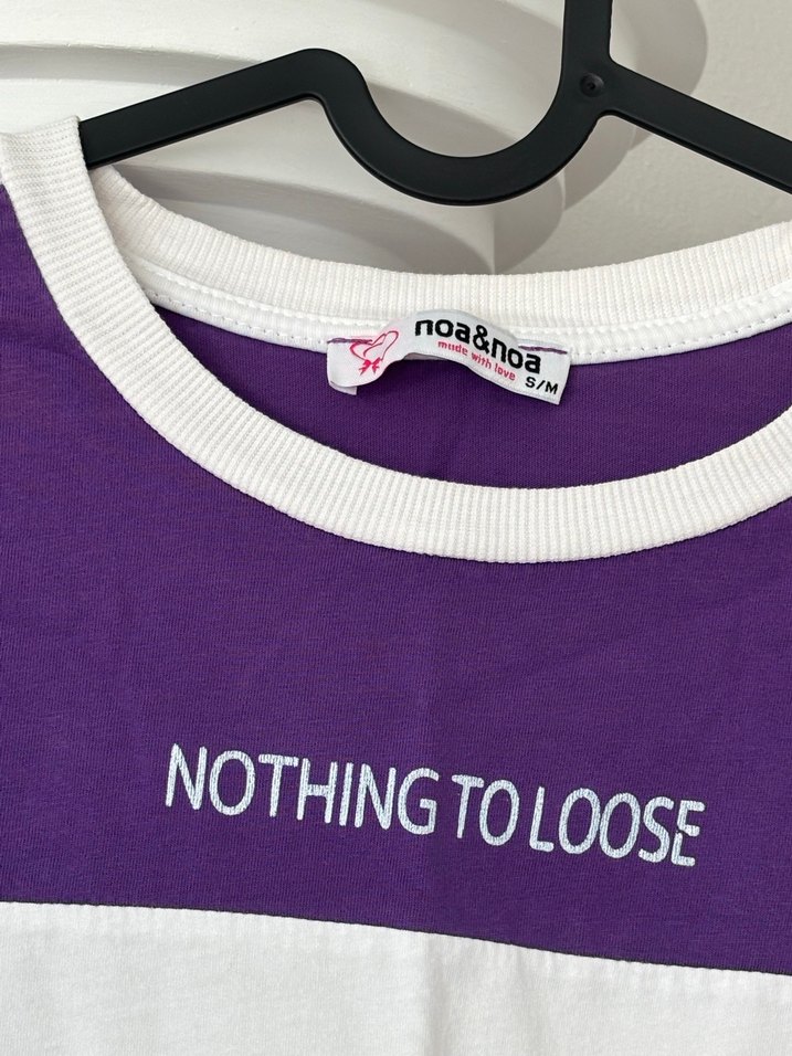 Mor Beyaz Kısa Kollu Tişört - Görsel 3