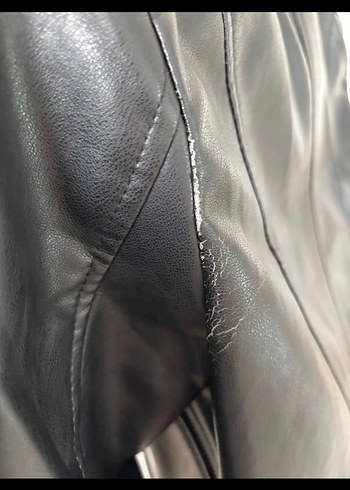 xs Beden STRADİVARİUS Siyah Kadın Deri Biker Ceket