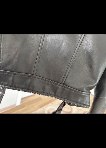 xs Beden siyah Renk STRADİVARİUS Siyah Kadın Deri Biker Ceket