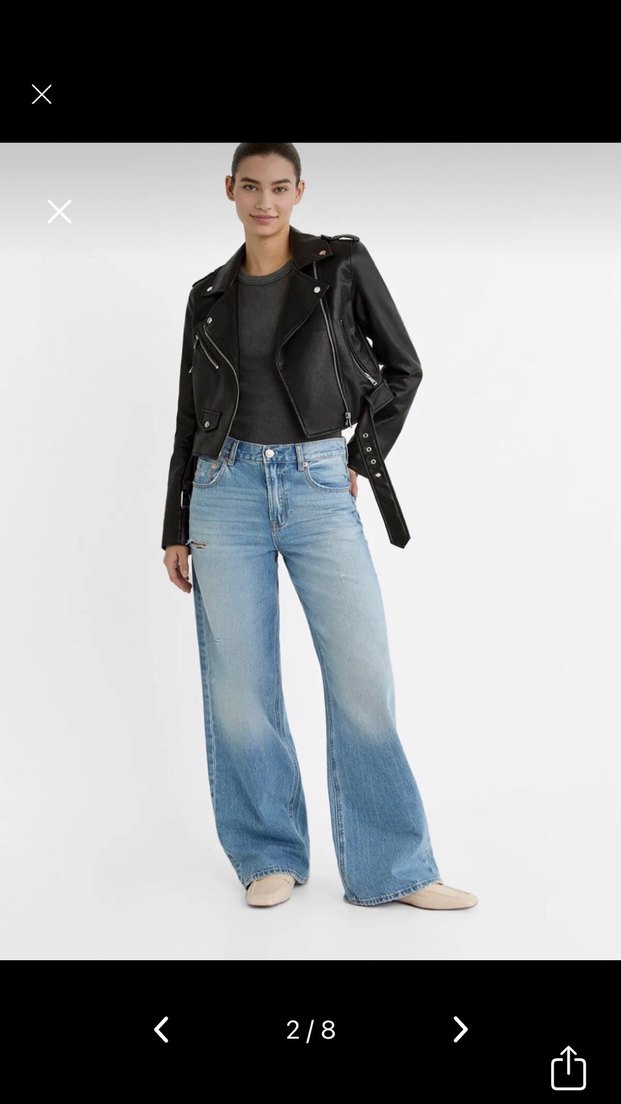 STRADİVARİUS Siyah Kadın Deri Biker Ceket - Görsel 2