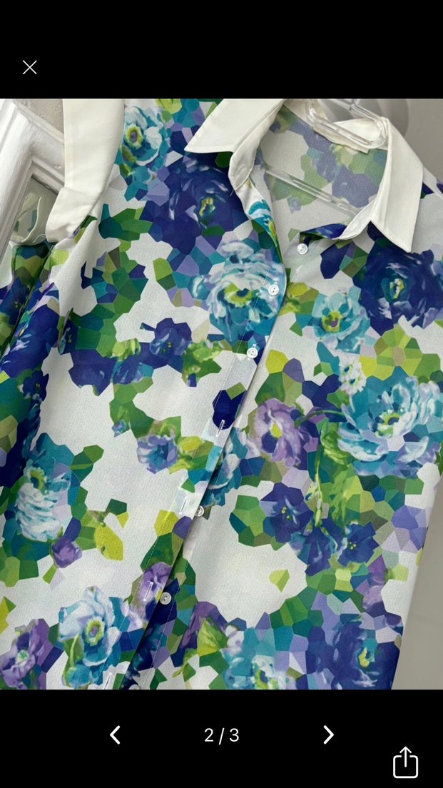 Çiçek Desenli Kısa Kollu Gömlek - Görsel 2