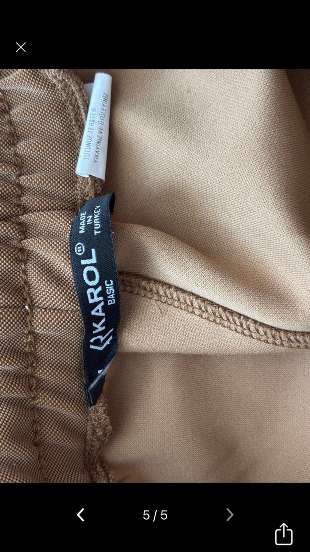 Bej Kadın Jogger Pantolon Rahat Kesim - Görsel 5