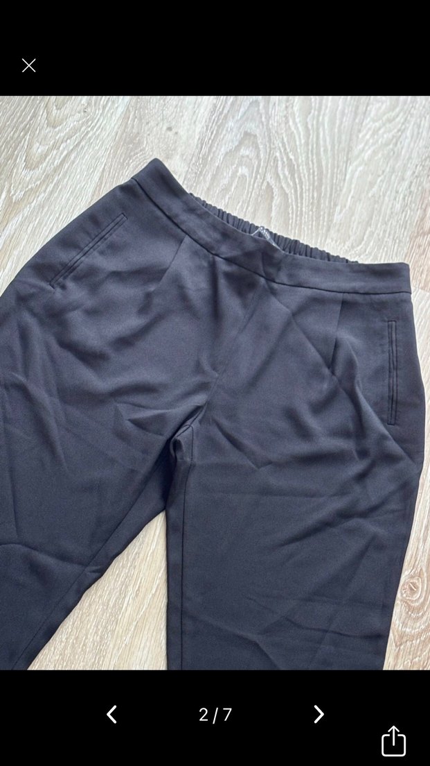 Zara Kadın Siyah Rahat Kesim Kumaş Pantolon - Görsel 2