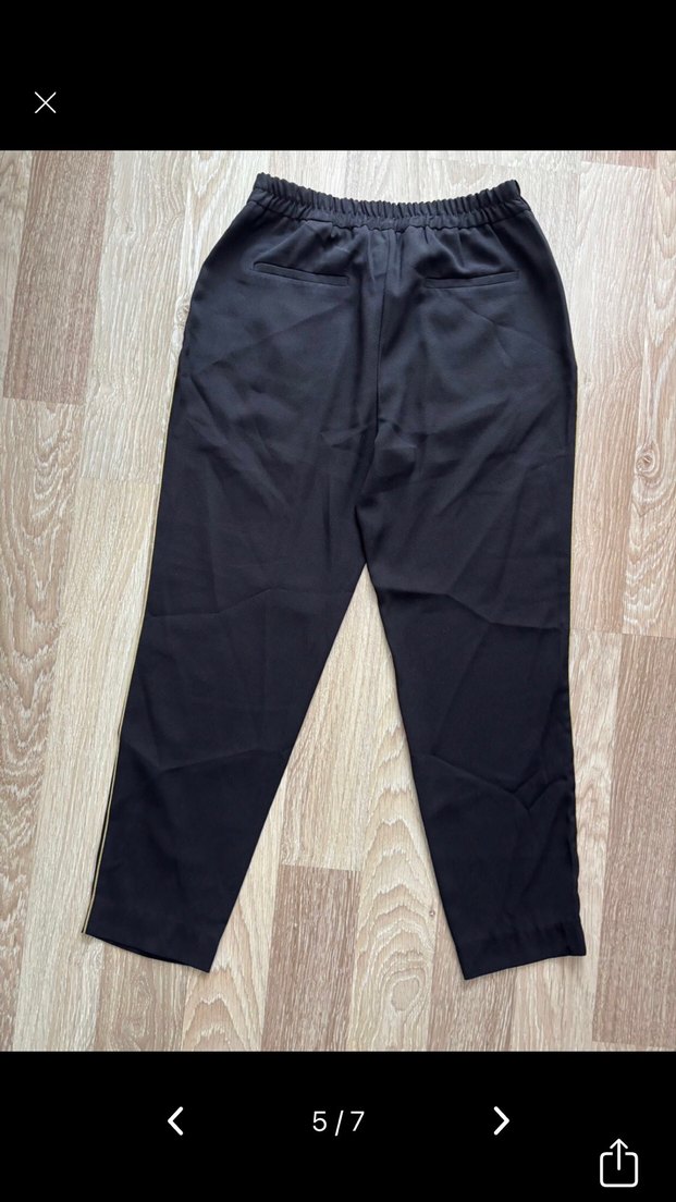 Zara Kadın Siyah Rahat Kesim Kumaş Pantolon - Görsel 5