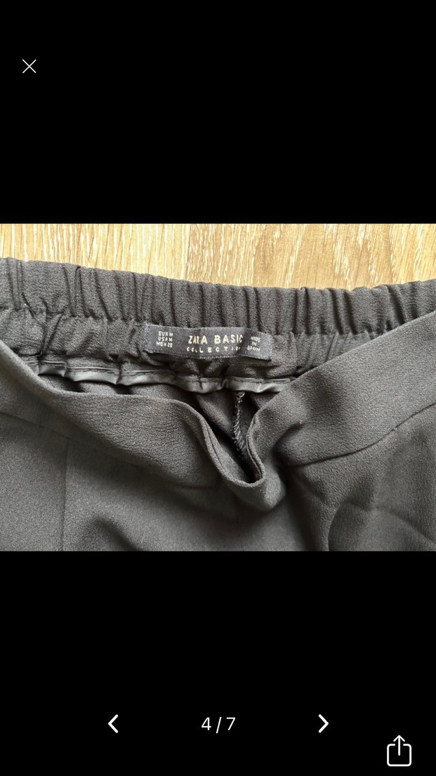 Zara Kadın Siyah Rahat Kesim Kumaş Pantolon - Görsel 4