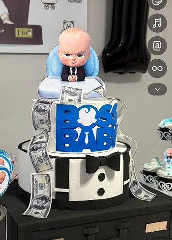 patron bebek maket pasta afiş 1 rakam balon - Görsel 2