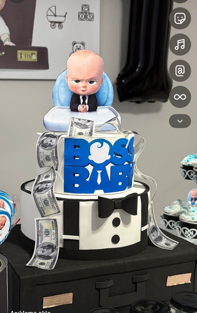 patron bebek maket pasta afiş 1 rakam balon - Görsel 2