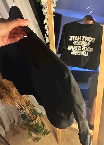 KPayetli Siyah Rock Punk Tişört - Görsel 4