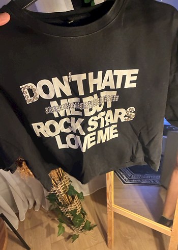 KPayetli Siyah Rock Punk Tişört - Görsel 2