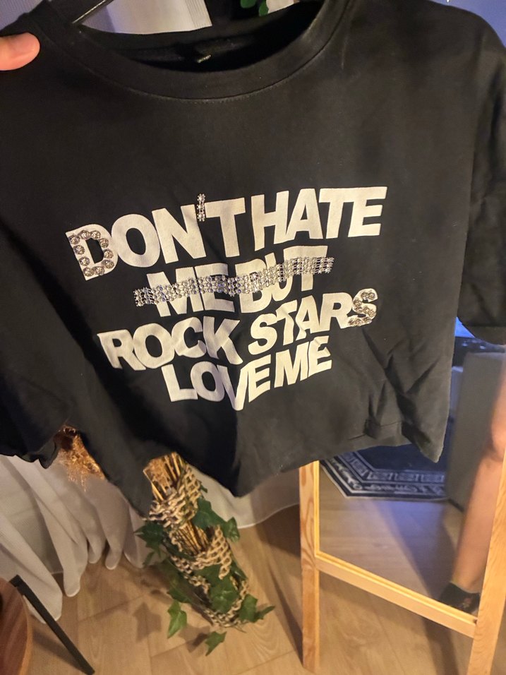 KPayetli Siyah Rock Punk Tişört - Görsel 2