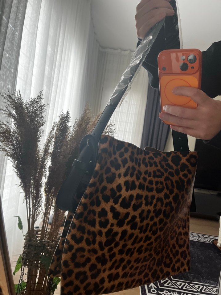 Siyah Deri Tokalı Kadın Kemer çanta - Görsel 4