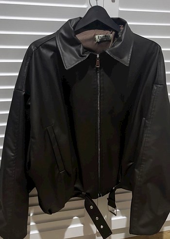 Kahverengi Deri Kemerli Kadın Ceket - Görsel 6