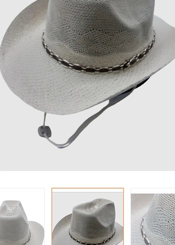 Dantel Detaylı Beyaz Bohem Kadın Şapka - Görsel 2