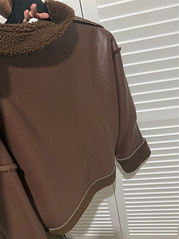 Zara Kahverengi mum kumaş içi peluş mont