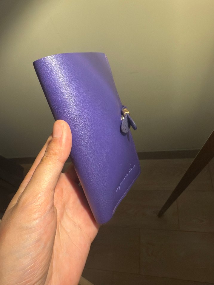 Mor Deri Kadın Cüzdanı Fermuarlı - Görsel 3