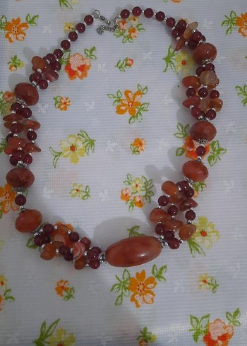 Uzun Renkli Boncuklu Bohem Kadın Kolye