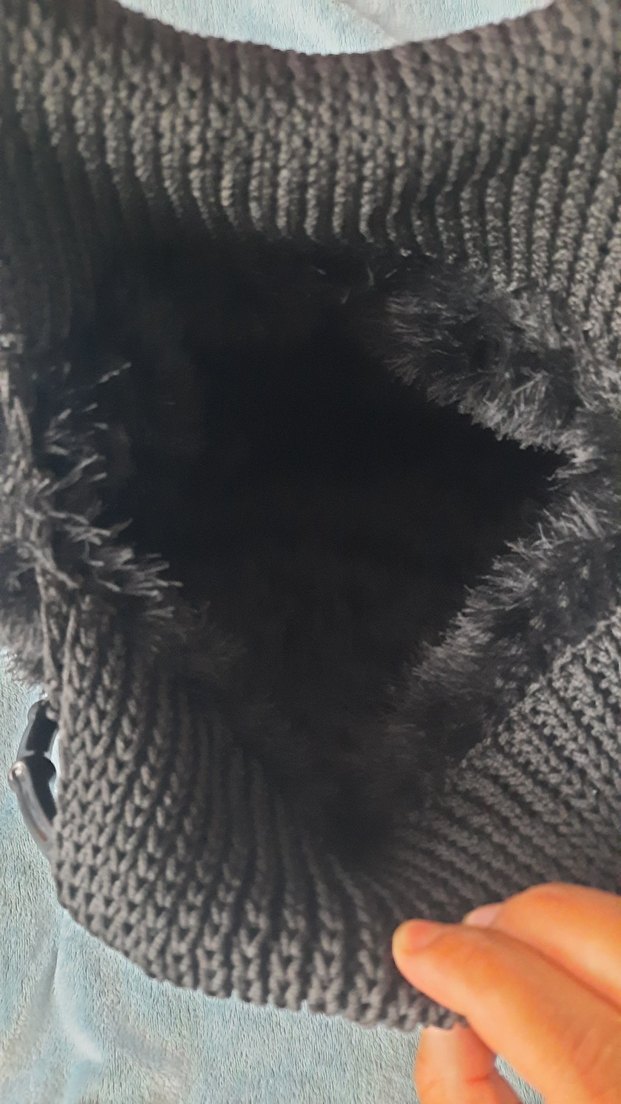 Siyah Kürklü Örgü Kadın Çanta - Görsel 3