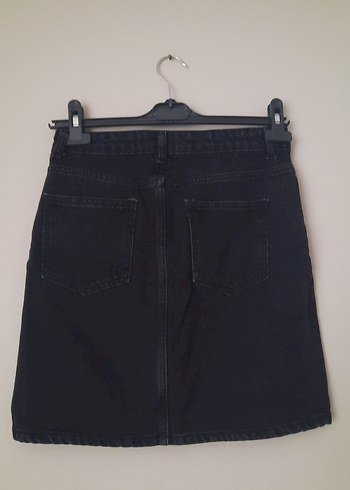 Siyah Loose Fit Midi Denim Etek - Görsel 4