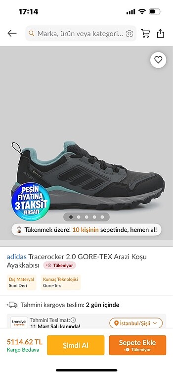 Adidas goretex ayakkabı
