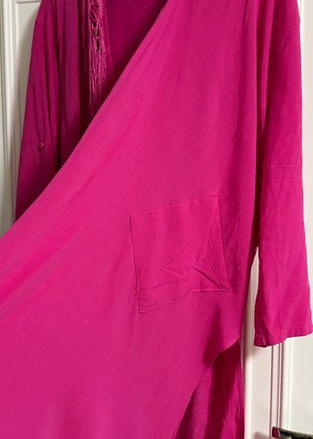 Püsküllü Pembe Kadın Bohem kimono - Görsel 8