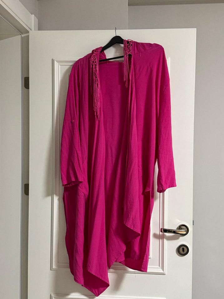 Püsküllü Pembe Kadın Bohem kimono - Görsel 5