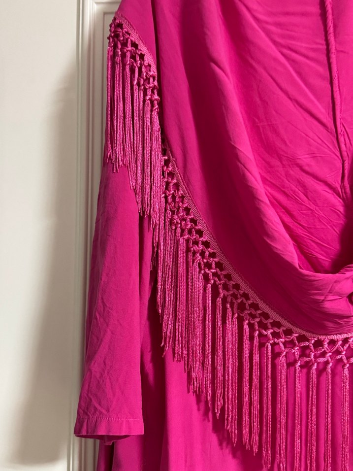 Püsküllü Pembe Kadın Bohem kimono - Görsel 2