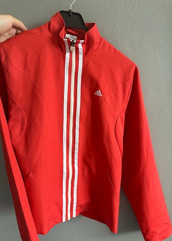 Kırmızı Fermuarlı Adidas Spor Ceket