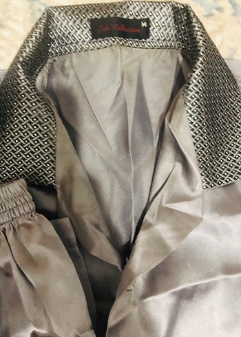 Gri Erkek Saten Pijama Takımı - Görsel 2