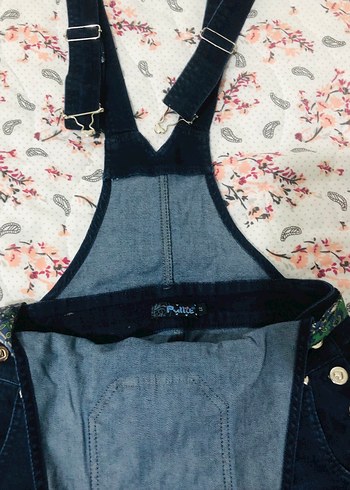 27 Beden lacivert Renk Kadın Lacivert Denim Midi Salopet