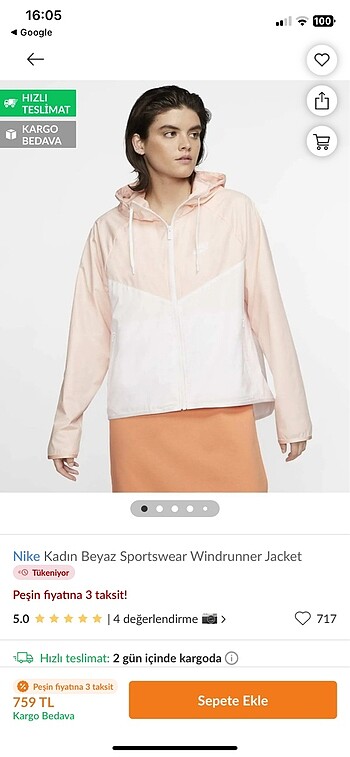 m Beden Nike Ceket