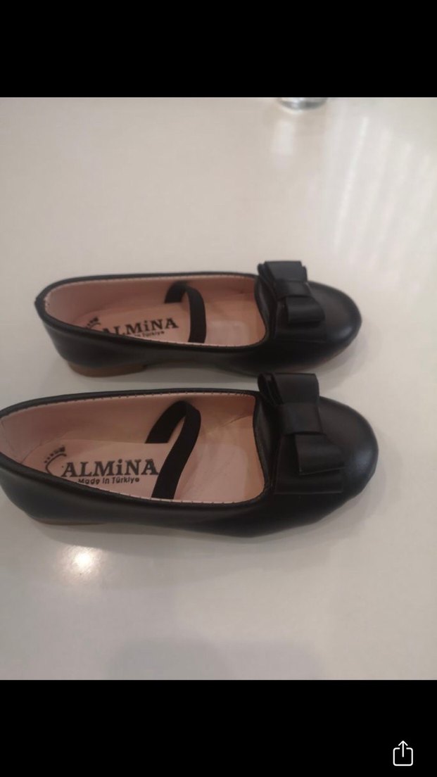 Kız Çocuk Siyah Fiyonk Detaylı Babet - Görsel 3